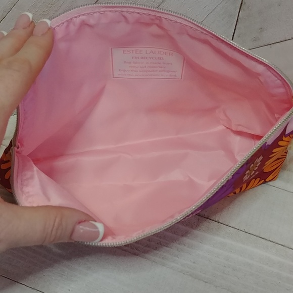 NEW Estee Lauder Floral Geometric Print Makeup Toiletries Bag - Picture 4 of 4